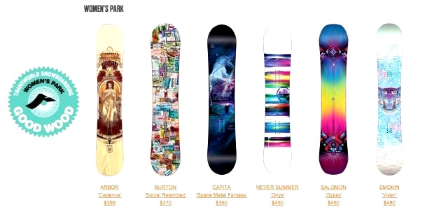 snowboards parque para mujer