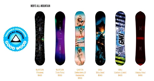 tablas de snowboard versátiles para hombre