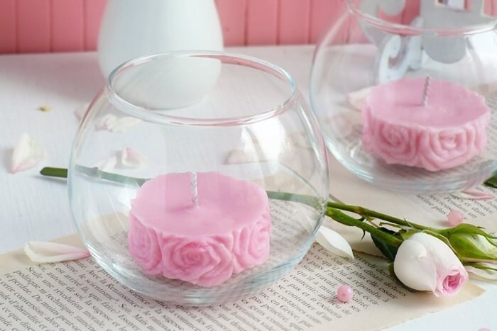 Espelma perfumada de rosa