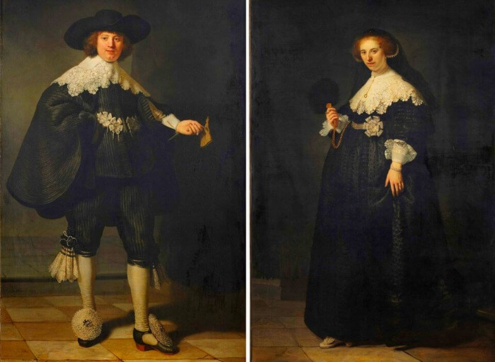 Rembrandt van Rijnin muotokuvia Martin Solmansista ja Opien Coppitista, 1634