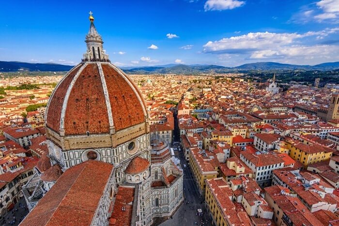 Florence Duomo. Basilika di Santa Maria del Fiore (Basilika Saint Mary dari Bunga) di Florence, Itali