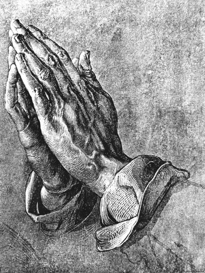 Mani in preghiera, magre A. Durer
