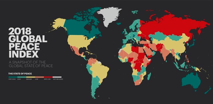 Rusija u Globalnom mirovnom indeksu 2018