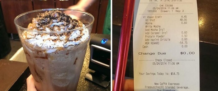 Sexagintuple וניל שעועית מוקה Frappuccino