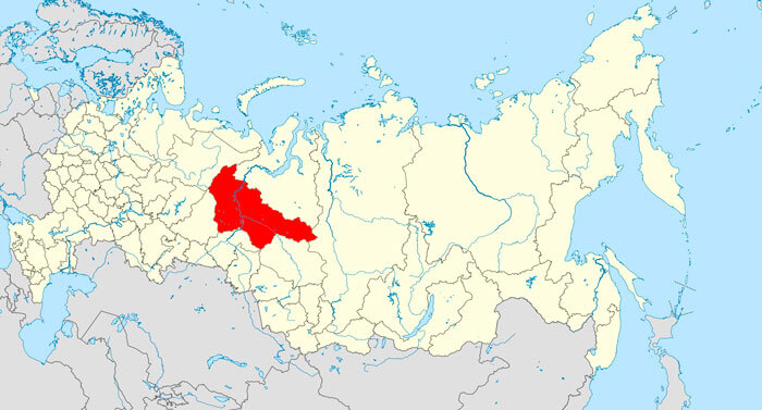 KhMAO - UGRA no mapa da Federação Russa