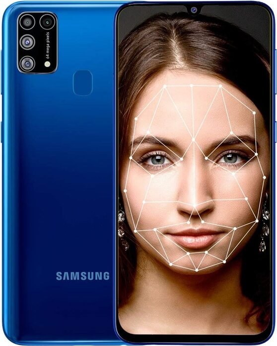 Teléfono inteligente Samsung Galaxy M31 con una gran cámara